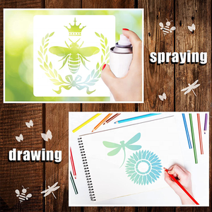20 Plantillas Reutilizables para Pintar con Diseños de Insectos, <span class=keywords><strong>Mariposas</strong></span>, Abejas y Libélulas - Product Image 3