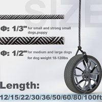 Corde de contrôle pour chiens, 12, 15, 22, 30, 36, 50, 60, 80 et 100 pieds, cordon d'entraînement de rappel et d'agilité, longue corde