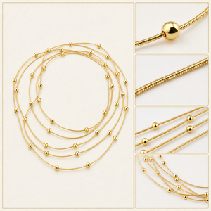 Collar de Oro con Flores Blancas para Mujer, Regalo de Boda, Joyería al por Mayor de Fábrica - Product Image 3