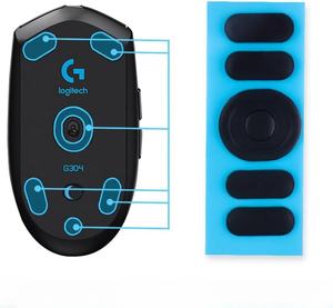 Almohadillas para Patas de Ratón, Adhesivos para Patas de Ratón <span class=keywords><strong>Logitech</strong></span> G304 <span class=keywords><strong>G305</strong></span>, Blancas, Bordes Curvos Redondeados - Product Image 1