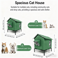 Mobilier d'extérieur pour animaux de compagnie : Nid pour chat en tissu Oxford imperméable, design surélevé, pliable, toutes saisons, villa pour chats errants