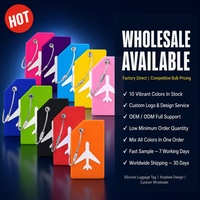 Étiquette de bagage en silicone pour avion, directement de l'usine, logo personnalisé, vente en gros, étiquette d'identification de sac de voyage en caoutchouc souple coloré, cadeau promotionnel OEM