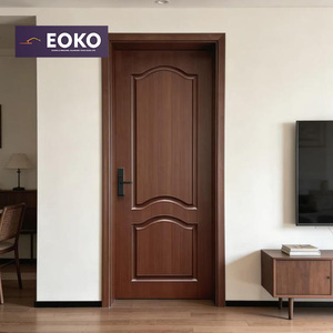 EOKOアパート木製ドア特注彫刻スラブ防火室内ドア - Product Image 1