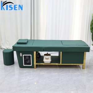 Table de massage thaïlandaise Kisen <span class=keywords><strong>à</strong></span> double usage pour salon, lit de lavage de cheveux personnalisé, table de spa pour les pieds avec plateau <span class=keywords><strong>électrique</strong></span> réglable - Product Image 2