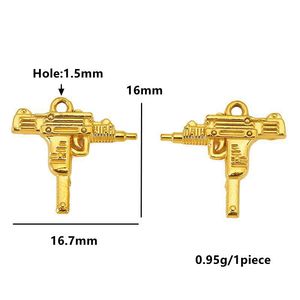 Colgante de pistola de acero inoxidable, accesorios de joyería para hacer pulseras, formas mixtas, chapado, material para manualidades DIY, venta al por mayor - Product Image 2