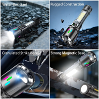 Lampe torche rechargeable multifonctionnelle 20W, haute luminosité, avec aimant, lumière latérale, étanche IP66, lampe de camping d'urgence