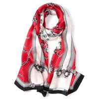 Beli Kustom Syal Lipit Cetakan Digital Murbei 100% Syal Sutra Panjang 53*170Cm untuk Wanita