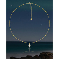 Collier pendentif en argent sterling 925 avec perle d'eau douce et or 18 carats, style bohème géométrique, pour femme, de la marque UM JEWELRY