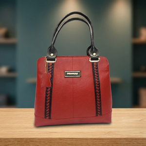 Bolso de Mano Rojo de Cuero Genuino, Suave, Impermeable, de Gran Capacidad, Ecológico, con Cierre de Cremallera, Correa Cruzada, Ligero y de Lujo para Mujer - Product Image 1