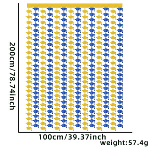Cortina de Oropel de 1x2m para la Temporada de Graduación, Material PET, Forma de Birrete, Fondo Brillante para Fiestas, Decoración de Fiesta con Combinación de Colores - Product Image 1