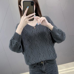 Maglione Estivo a <span class=keywords><strong>Maglia</strong></span> Traforata a Maniche Lunghe per Donne, Nuovo Maglione Sottile con Scollo a V Ampio - Product Image 3