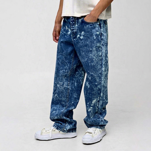Straight-leg Loose Fit for Wash Denim <b>Jeans</b> Solid Mid Waist Cotton Woven Lightweight Autumn <b>Winter</b> Summer - Product Image 1