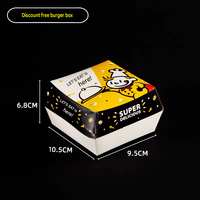 Boîte en carton carrée jetable en gros, impression quadricolore, fond plat, pour l'emballage de nuggets de poulet et de fritures