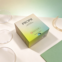 Boîte cadeau rigide en papier avec dégradé turquoise personnalisé, finition mate, impression de marque et insert pour emballage cadeau de cosmétiques et de parfums