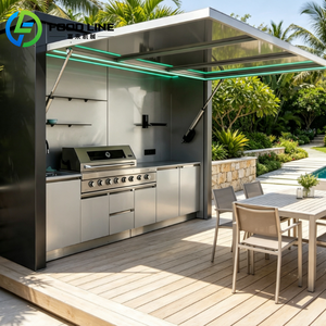 Outdoor Kitchen bar and Bench Outdoor Kitchen Built in Bbq Grill Set Stainless Steel Outdoor Kitchen Doors with <strong>Glasses</strong> - Product Image 3