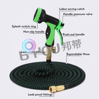 Tuyau d'arrosage robuste de 50ft 100ft avec buse de pulvérisation en laiton rétractable en latex tuyau d'eau long extensible haute pression