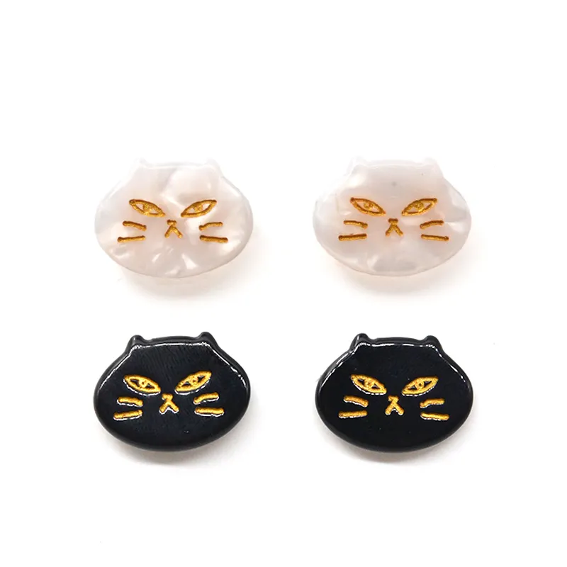 fashion women jewelry wholesale korean japan cute earrings custom designer fancy cat shape white resin earrings bulk for ladies