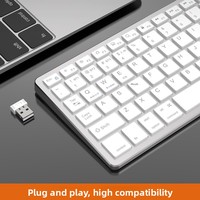 Keyboard 2.4G + mode ganda dapat diisi ulang, Notebook kantor senyap-Tablet komputer-Keyboard nirkabel Universal