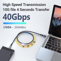 Câble de données USB4 Thunderbolt 4 240W avec affichage numérique 40 Gbps 8K, câble de charge rapide Type C pour Mackbook iphone 15 16 17 Ordinateur portable