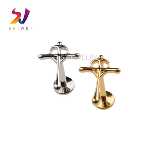 <span class=keywords><strong>Piercing</strong></span> Labret de Titanio G23 con Cruz Ankh, 16G, Roscado Internamente, para Labio, Llave de la Vida Celta, Parte Trasera Plana, para Oreja, Tragus, Cartílago, Joy - Product Image 1