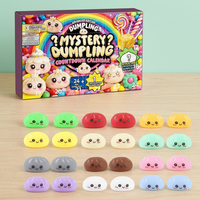 24 pièces de jouets Squishies en plastique en forme de mini-boulettes mystère, Calendrier de l'Avent, Jouets sensoriels à presser anti-stress, Boîtes cadeaux pour 5 à 7 ans