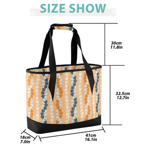 Sac isotherme à fermeture éclair Summer Hawaii Pikake, sac isotherme orange, sac de pique-nique, sac de courses isotherme pour aliments - Product Image 3