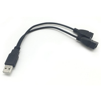 Cable USB 2.0 de Tipo A Macho a Doble Tipo A Hembra en Forma de Y para PC y Uso Industrial, Conector de Extensión