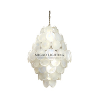 Lustre en verre artistique irisé blanc perle de style médiéval français, suspension de luxe pour villa, salon, salle à manger, plafond haut