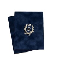 Folio d'invitation de mariage en velours bleu marine, carte acrylique personnalisée avec dorure à chaud, enveloppe 5x7, vente en gros