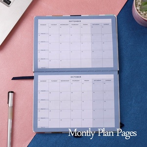 2020-2021 Impresión personal de tapa dura de cuero A4 B6 A5 Diario diario semanal mensual para hacer planificador de lista con calendario - Product Image 4