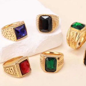 Bague fine personnalisée pour garçons hommes, anneaux plaqués <span class=keywords><strong>or</strong></span>, bijoux homme, logo laser vierge, bague gravée en acier inoxydable pour hommes - Product Image 1