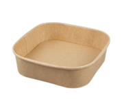 Boîte à lunch en papier kraft recyclable de qualité alimentaire pour emballage de restaurant à emporter avec couvercle en PET
