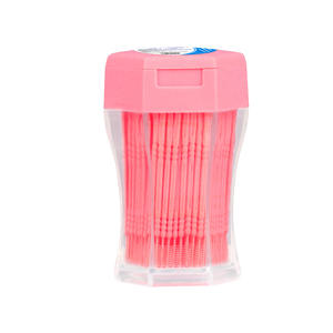 Vente en gros de 200 cure-dents à double extrémité en forme d'arête de poisson, brosse à dents, support hexagonal en plastique pour le nettoyage des dents - Product Image 1