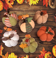6 décorations de citrouilles en tissu tricoté, style rustique, pour la récolte d'automne, Thanksgiving, Halloween, la table, le cheminée et la décoration intérieure