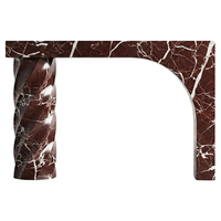 Meuble KUMUSI, table console sculpturale en marbre Rosso Levanto, table d'entrée en marbre rouge sur mesure