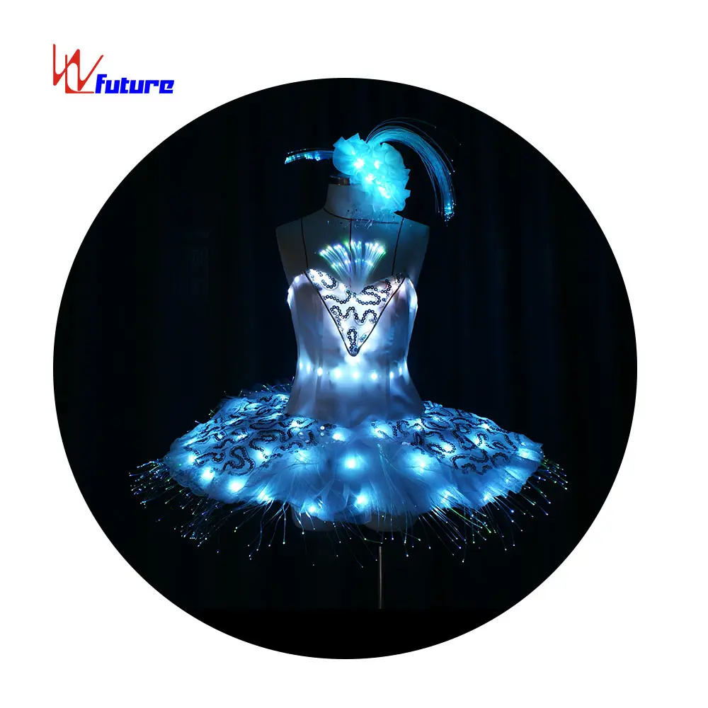 ไฟ LED กระโปรงบัลเล่ต์ไฟ LED สำหรับเต้นรำ Tutu สุดเซ็กซี่ในอนาคต