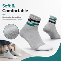 Chaussettes de sport montantes grises respirantes en coton/fibre de bambou sans coutures pour le printemps