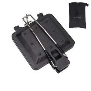 Machine à sandwich chaude avec poignée Poêle grillée antiadhésive pour pique-niques en plein air Poêle Camping Cuisine <span class=keywords><strong>Presse</strong></span> Pan - Product Image 3