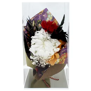 Materiais naturais artesanais, decoração de chrysantemum presente preservado, buquê de flores artificiais