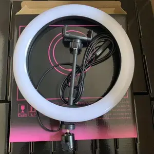 LED halka ışık cep telefonu canlı akışı Led Video profesyonel ışık halkası Vlog fabrika satış 10 inç 10 inç Ringlight ile standı