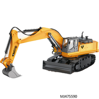 Excavatrice RC 11 canaux en métal moulé sous pression, véhicule d'ingénierie télécommandé, jouet chenillé avec éclairage et musique