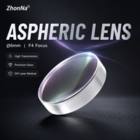Lentille condenseur en verre asphérique ZhonNa 6mm F4, optique de mise au point de haute précision pour machine de découpe laser, accessoires de module DIY
