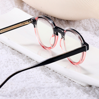 Partagas Vintage Rétro Rond TR90 CP Temples Anti Lumière Bleue Blocage Lunettes Lunettes Optique Cadre Lunettes pour Femmes