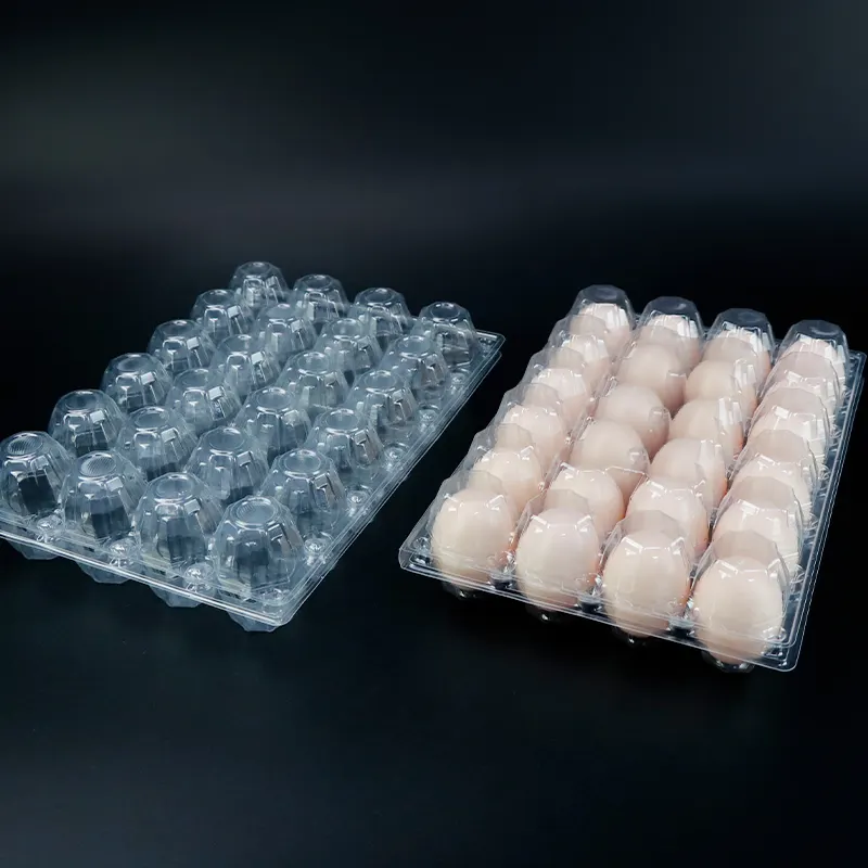 24 छेद कस्टम पुन: प्रयोज्य थोक डिस्पोजेबल सस्ते स्पष्ट छाला अंडे की ट्रे