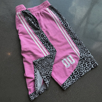 Shorts pour hommes Yingling DTG personnalisés, imprimé léopard rétro, streetwear vintage, shorts amples en coton lourd, shorts de sport hip hop, shorts baggy