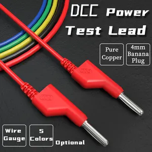 Cleqee-cables de prueba de alimentación DCC 20A, multímetro de enchufe Banana de 4MM, doble apilable, 0,5 m/1m/1,5 m/2m/3m/5m, 5 uds.