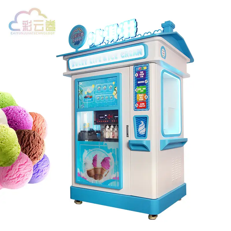 Máquina automática de helados Venta de fábrica comercial Precio de máquina expendedora de helados