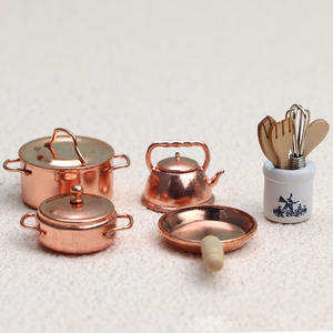 Maison de poupée 1:12, mini-meubles, accessoires de cuisine, bouilloire, couverts, pot, marmite, ustensiles de cuisine, 10 ensembles d'articles - Product Image 1