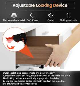 Yenuo nhà bếp hiện đại 10-24 inch undermount ngăn kéo Slide mềm đóng 35kg mở rộng đầy đủ ẩn dưới gắn bóng mang đường ray - Product Image 3