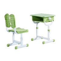 Conjunto de Silla y Escritorio de Madera Resistente y Económico para Estudiantes, Ergonómico, Ajustable en Altura, Moderno, para Oficina en Casa, Escuela, Taller, con Certificación ISO9001